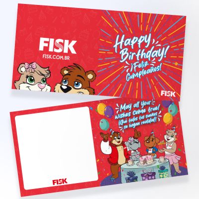 Cartão De Aniversario Fisk C/10